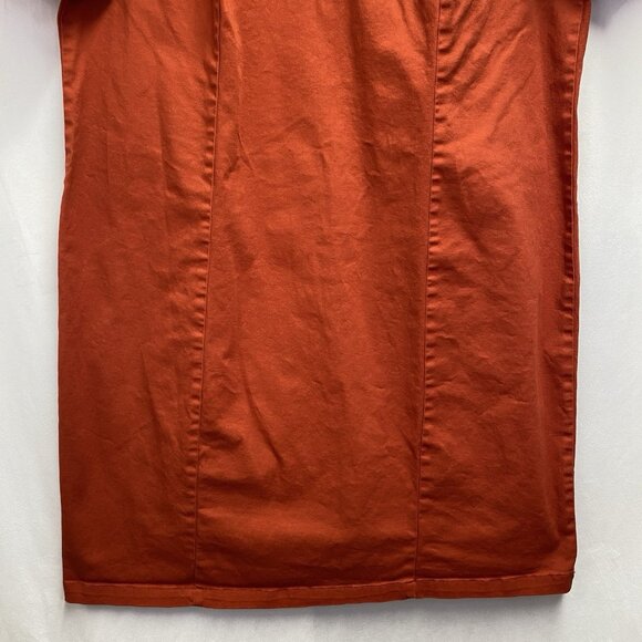 Jessica London Short Sleeve Scoop Neck Tunic Midi Dress Women 22W Rust Back Zip - Picture 10 of 16